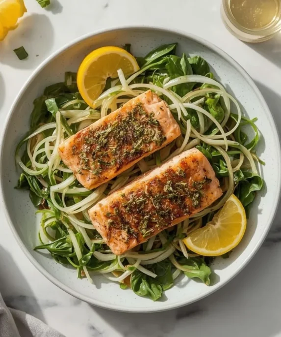 Giada Broiled Salmon and Fennel Salad