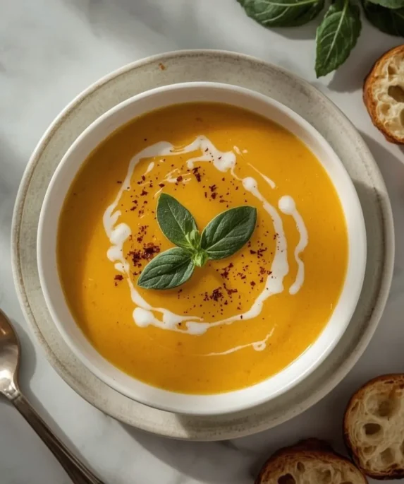 Giada Butternut Squash Soup with Fontina Cheese Crostini