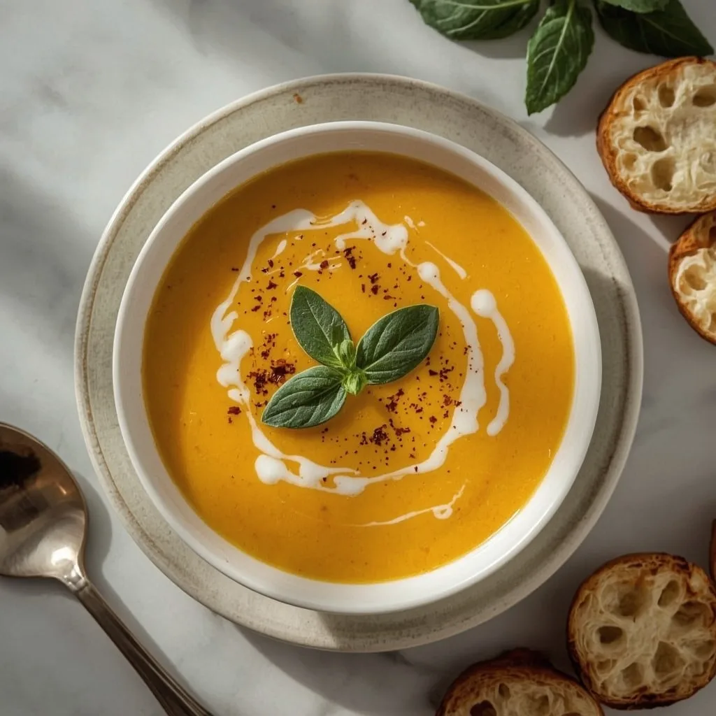 Giada Butternut Squash Soup with Fontina Cheese Crostini