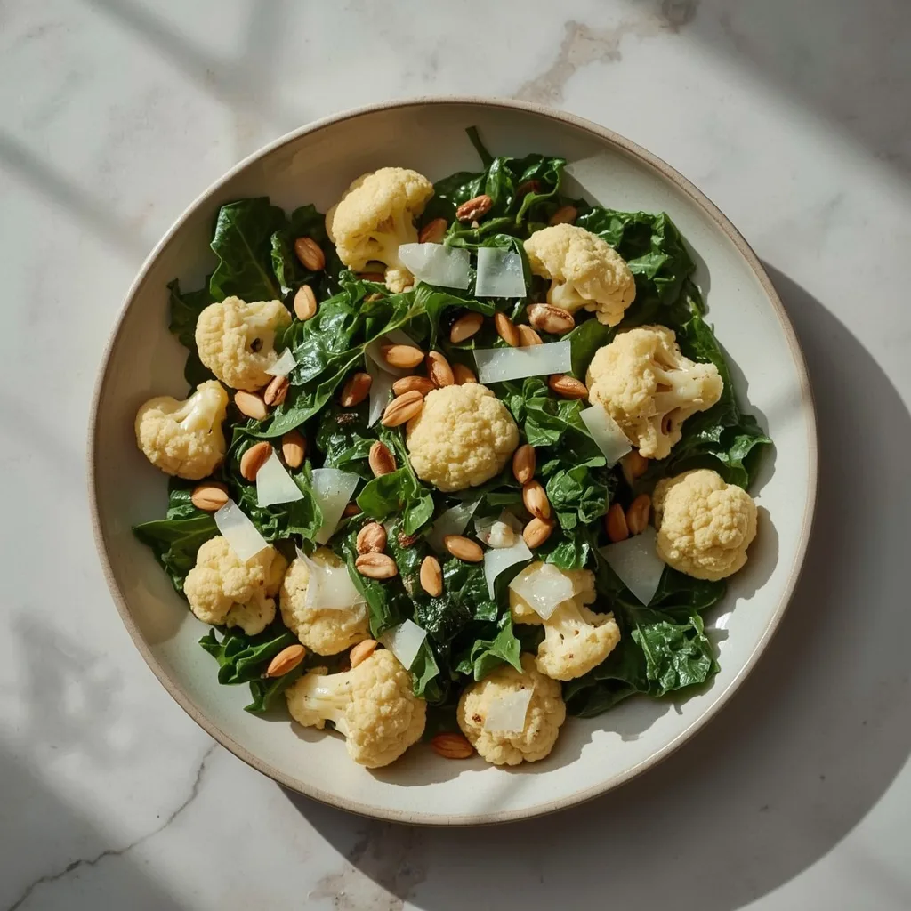 Roasted Cauliflower and Baby Kale Salad