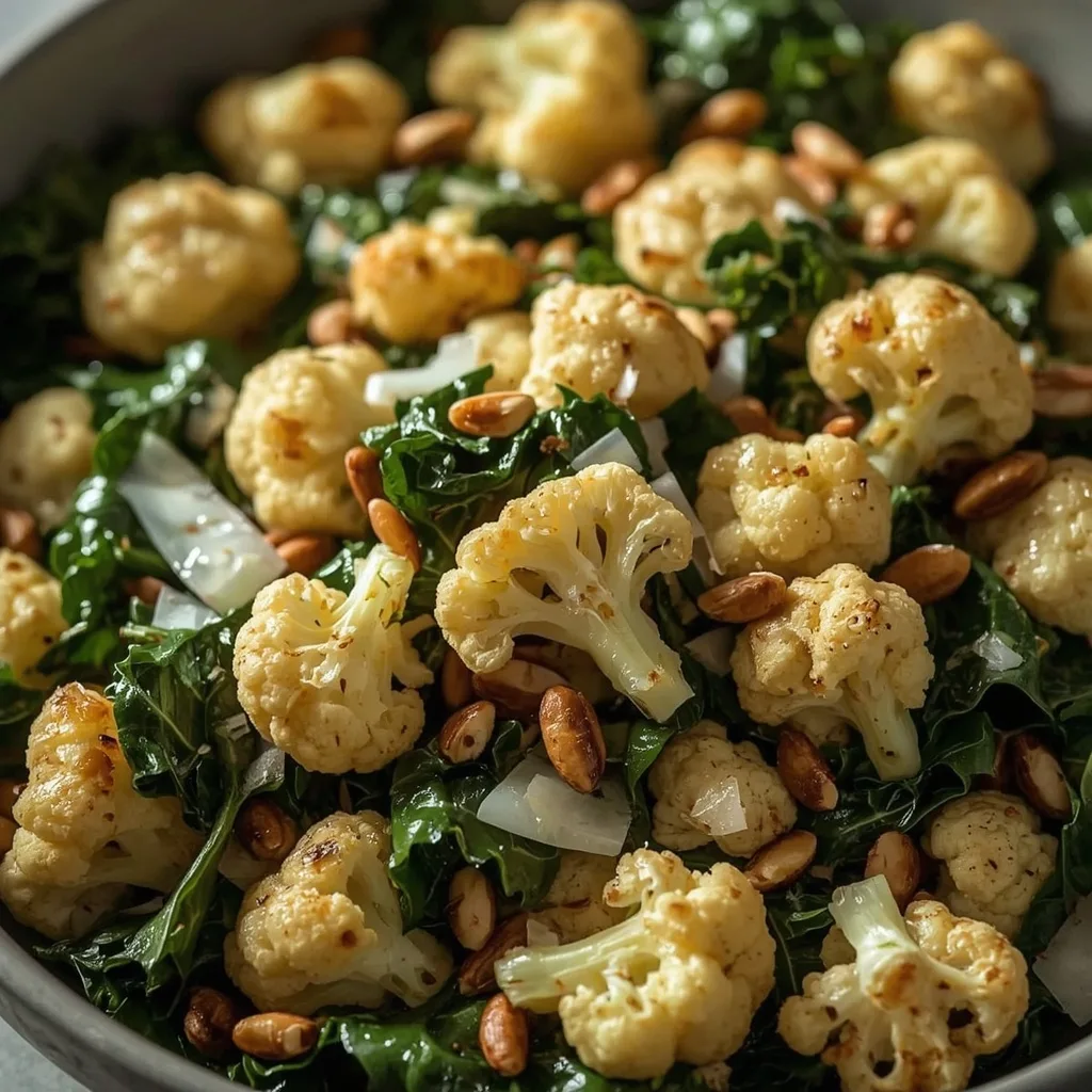 Roasted Cauliflower and Baby Kale Salad